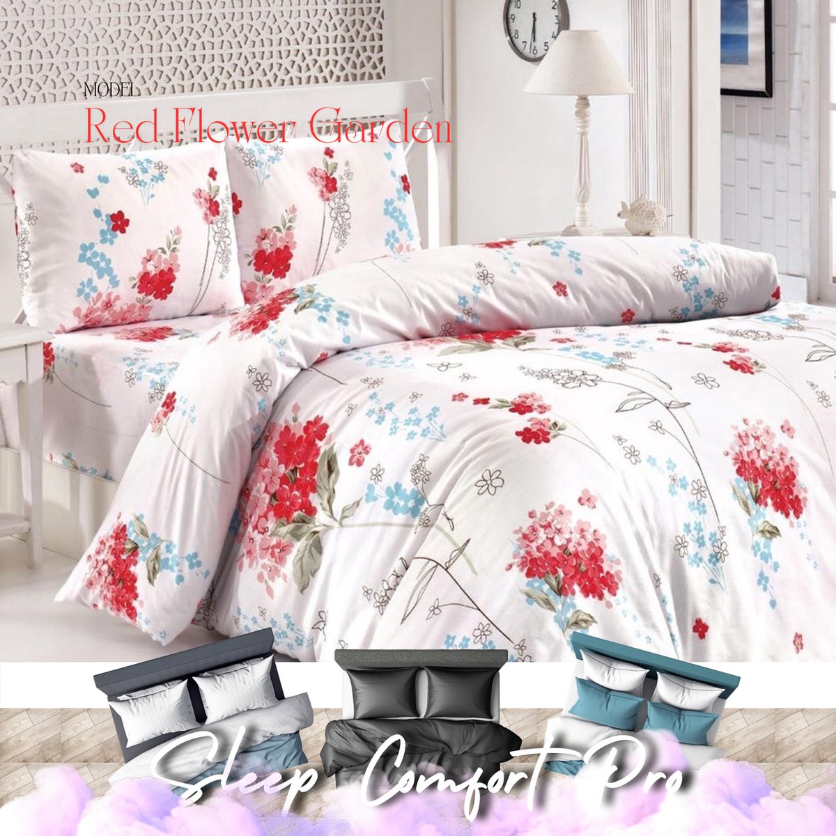 Maxenza Sleep Comfort Pro - Comfortabel Dekbedovertrek voor Twee Personen met Kussenslopen 220 x 200 cm