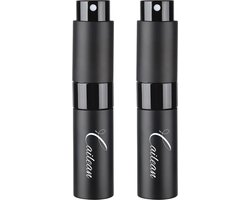 Cailean - Navulbare Parfum Flesjes - 2 Stuks + Opzetstukje - 10 Ml - Zwart - Metalen Verstuiver - Glazen Parfum Flesje - Navulbaar - Spray Flesje - Leeg - Reisflesje - Mini lege Parfum verstuiver - Pocket Size Cailean - Navulbare Parfum Flesjes - 2 Stuks + Opzetstukje - 10 Ml - Zwart - Metalen Verstuiver - Glazen Parfum Flesje - Navulbaar - Spray Flesje - Leeg - Reisflesje - Mini lege Parfum verstuiver - Pocket Size