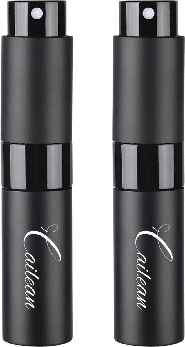 Goedkoopste Cailean - Navulbare Parfum Flesjes - 2 Stuks Opzetstukje - 10 Ml - Zwart - Metalen Verstuiver - Glazen Parfum Flesje - Navulbaar - Spray Flesje - Leeg - Reisflesje - Mini lege Parfum verstuiver - Pocket Size