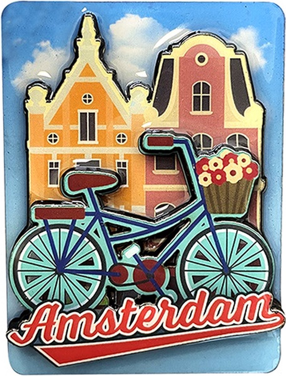 Memoriez 2D Magneet Fiets Bloemen