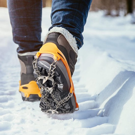 KOMBIUDA Crampons Antidérapants En Acier Inoxydable – Taille M, Couvre-Chaussures à Ressorts – Pour Randonnée Neige Et Glace