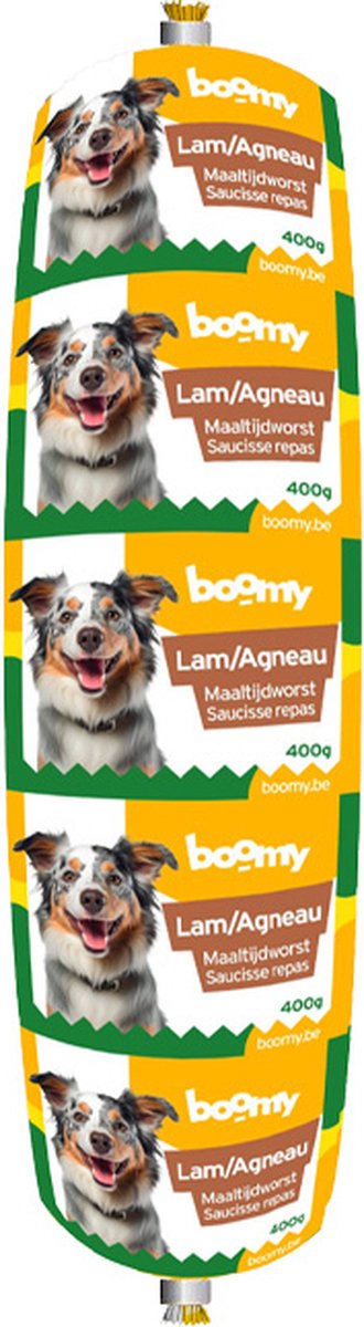 Boomy Boomy - Maaltijdworst - Hondenworst - Vers vlees - Lam - 6 x 400g