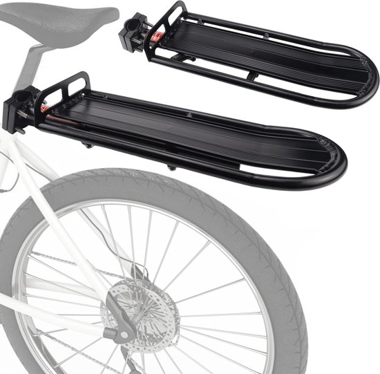 Porte-bagages Avant Vélo Électrique - Alliage Aluminium 23x15cm - Fixation Stable Anti-vibration