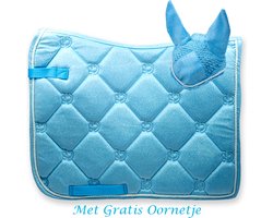 Zadeldekje Fairytale Blue Glitter | Dressuur | Met Gratis Oornetje | Pony
