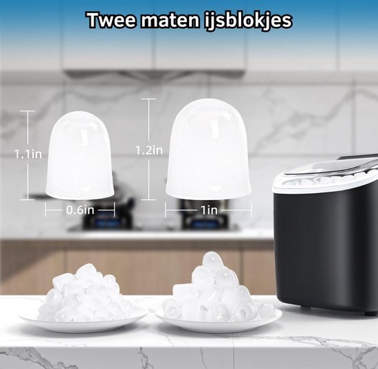 Luxe Ijsblokjesmachine - Crushed Ice - Zelfreinigend - Snelle Producte - Voor Horeca & Thuis - Eenvoudige Bediening - ABS - Zwart van Luxe. — afbeelding 4