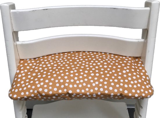 Gecoate kussenset voor de Tripp Trapp kinderstoel van Stokke - Stippen mosterdgeel - eenvoudig schoon te vegen - comfortabel - duurzaam van Stokke — afbeelding 2
