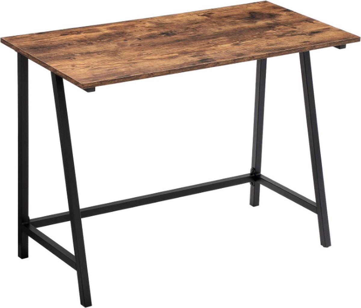 MIRA Home - Bureau - Tafel - Computertafel - Laptoptafel - Kantoor - Thuis - Gaming - Vintage - 50x100x75 - Bruin - Metaal - Hout