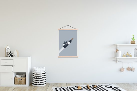 Support pour affiche avec affiche 60 x 90 cm - Affiche scolaire - Bouteille - Homme - Vintage - Affiche textile - Lattes vierges