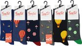 Funny Feet socks - Happy kousen - cadeau - grappige sokken - 6 paar - Naadloos - Maat 43-46 - naadloos