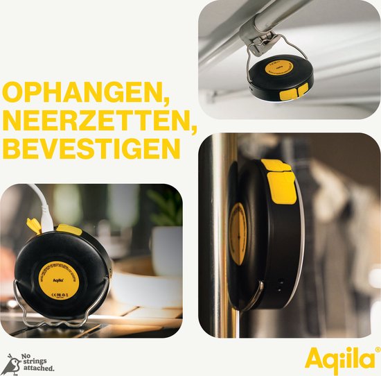 Aqiila Campinglamp met Powerbank, Lamp 300 lumen, IP67 waterdicht, Powerbank 10.000mAh, 20W, 1x USB-C, 1x USB-A, Werklamp met verstelbare standaard en magnetische achterkant van Aqiila — afbeelding 5