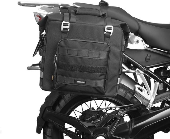Waterdichte motorzadeltassen met snelsluiting - 25 liter - zwart - MTR2050-1 motor zijtassen