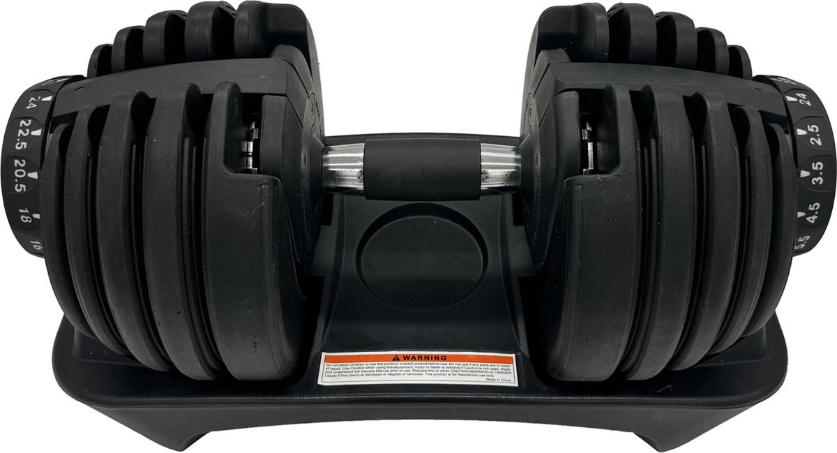 AJ-Sports Verstelbare Dumbells Zwart - 2kg t/m 24kg - Gewichten - Dumbells set - Gewichten set - Smart Dumbells - Halterset - Krachttraining - Fitness - Gym - Sport - Crossfit - 15 Dumbells in één! - Set van 2 Stuks! – foto 6