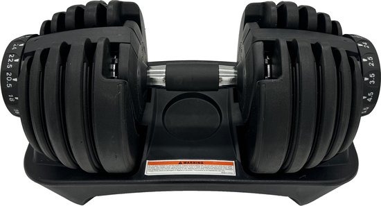 AJ-Sports Verstelbare Dumbells Zwart - 2kg t/m 24kg - Gewichten - Dumbells set - Gewichten set - Smart Dumbells - Halterset - Krachttraining - Fitness - Gym - Sport - Crossfit - 15 Dumbells in één! - Set van 2 Stuks!