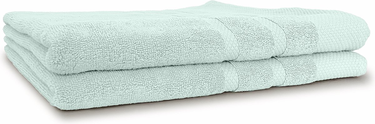 LINNICK Diamond Badstof Handdoeken Set - Set van 2 - Douchelaken 70x140cm - Badlakens - Handdoeken - 550 gr/m2 - 100% Katoen - Soft Green