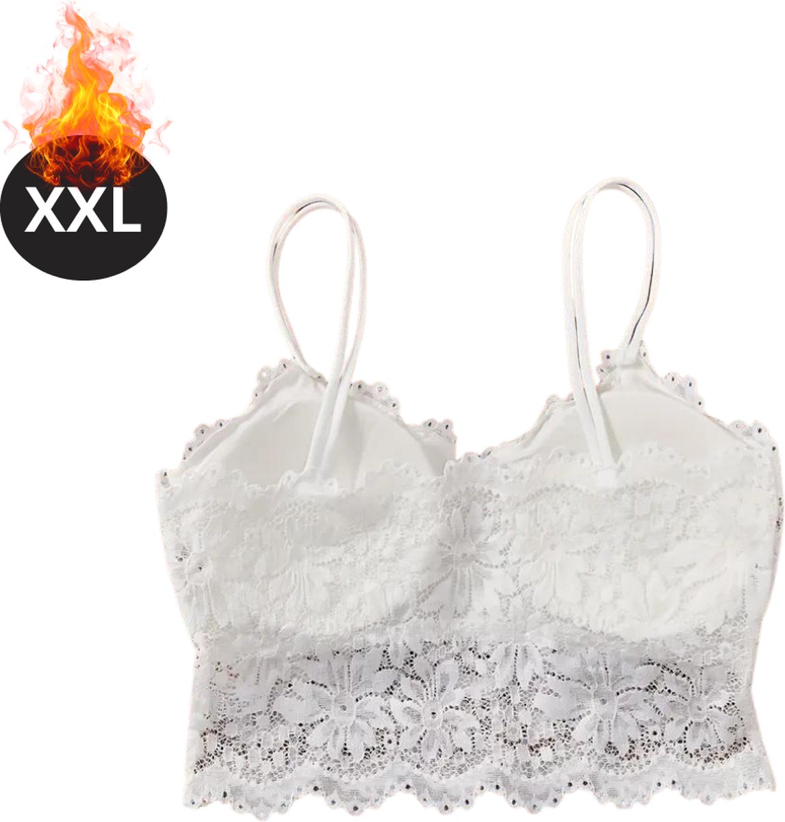 Bovista BH Zonder Beugel - Zonder Bandjes - Push-up Bh's - Comfort Beha - Comfortabel - Wit