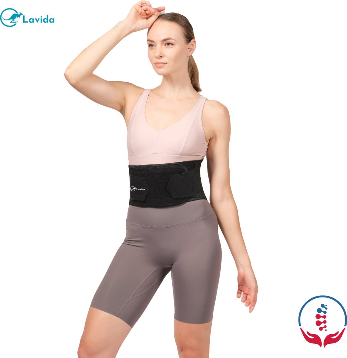 Lavida® Rugbrace–Direct Verlichting bij Lage Rugpijn-Houding Correctie & Stevige Ondersteuning–Dames & Heren–Zwart – XL