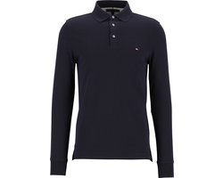 Tommy Hilfiger - 1985 Poloshirt Long Sleeve Navy - Slim-fit - Heren Poloshirt Maat S