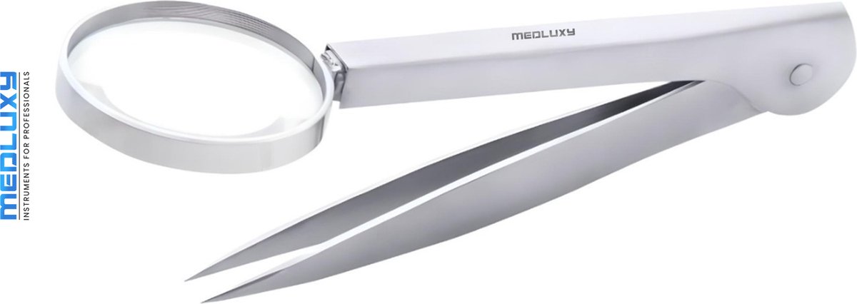 Goedkoopste MEDLUXY® - Splinter Pincet met Vergrootglas (loep verstelbaar) - Recht - Fijne punt - 11 cm ( splinterpincet , hobby , beauty, sieraden