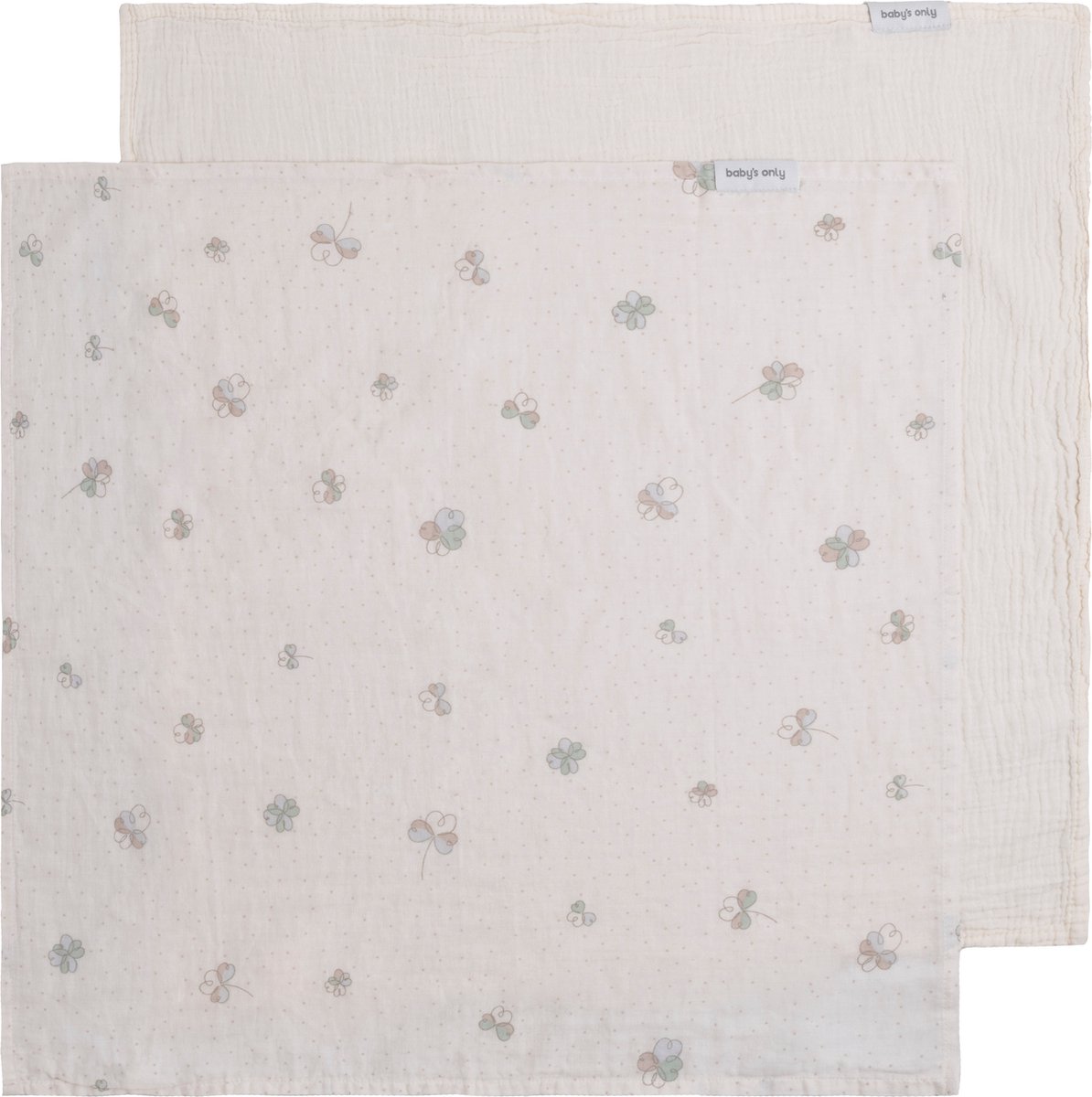 Goedkoopste Baby's Only Hydrofiele doek Tender - 2-pack - Linen/Clover - 65x65 cm