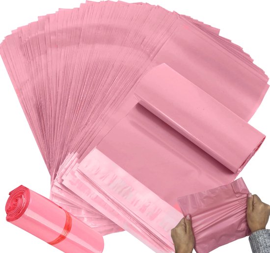 50 x Plastic Envelop A3 - 31 x 42cm Roos van gerecycled plastic / Webshopzakken voor kleding / Verzendzakken / Verzendenveloppen / Koerierszakken / Poly Mailer/ Plastic mailingomslagen