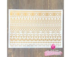 GetGlitterBaby® - Gouden Festival Plak Tattoos / Tijdelijke Flash Tattoo / Festival Tattoes / Nep Tatoeage Metallic Goud - Armbandjes
