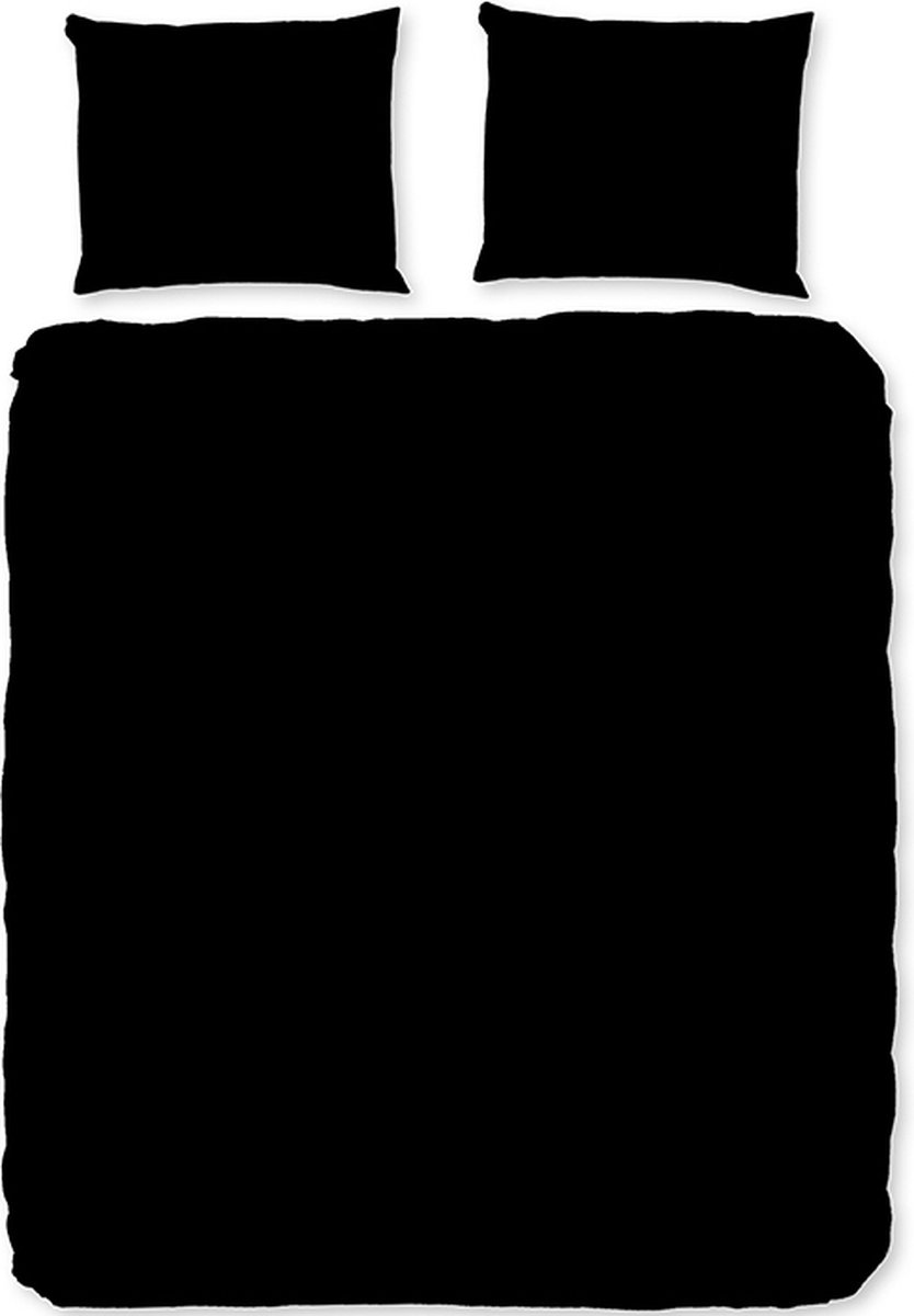 Zavelo Basic Uni Dekbedovertrek Zwart-2-persoons (200 x 200/220 cm)