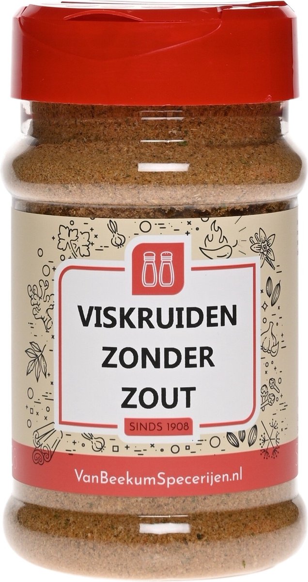 Goedkoopste Van Beekum Specerijen - Viskruiden Zonder Zout - Strooibus 130 gram