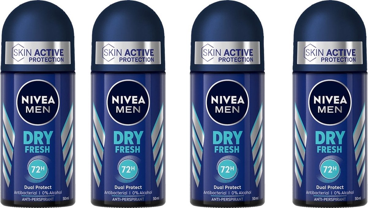 Goedkoopste NIVEA MEN Deo Roller - Dry Fresh - 4 x 50 ml