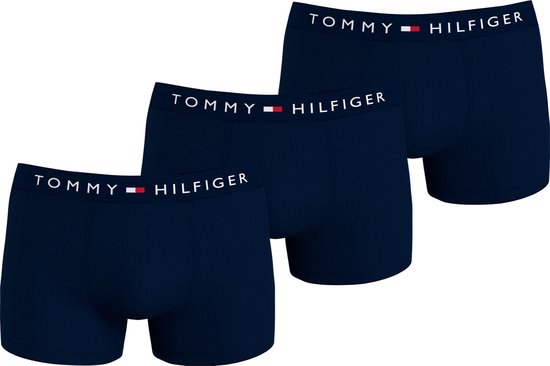 Tommy Hilfiger trunk (3-pack) - heren boxers normale lengte - blauw