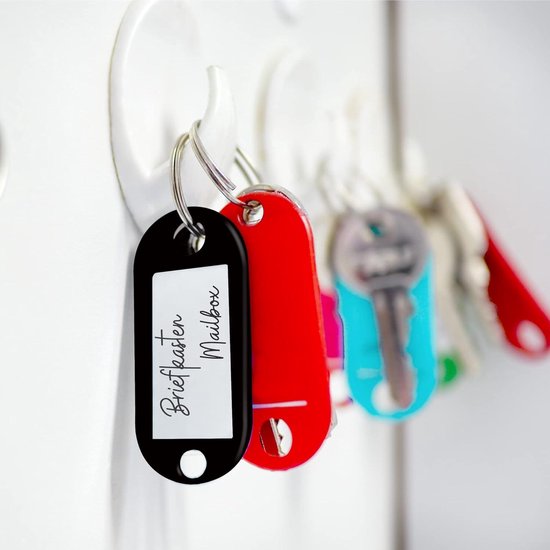 Key rings with interchangeable label weatherproof Black bol