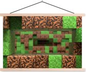 Porte-affiche avec affiche - Affiche scolaire - Gaming - Blocs - Block game - Jeux - Enfants - 120x80 cm - lattes vierges