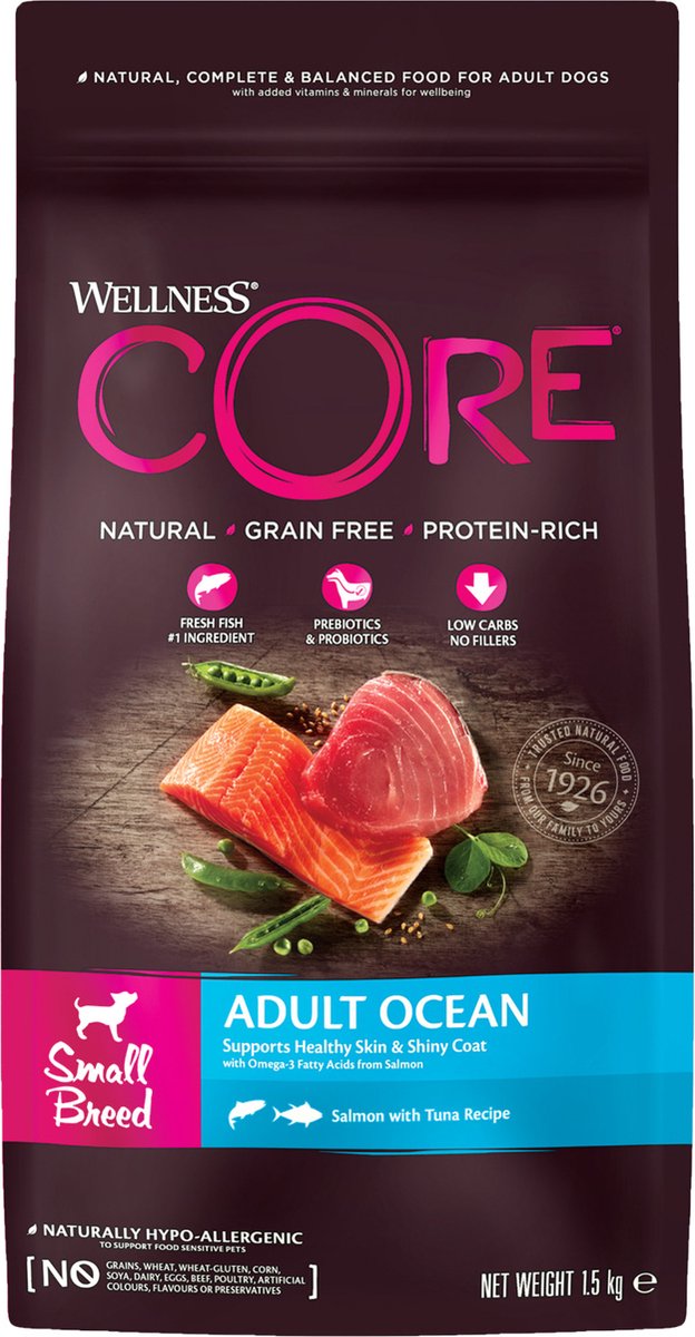 Wellness Core Grain Free Dog Small Breed Ocean – Zalm – Hondenvoer – 1,5 kg