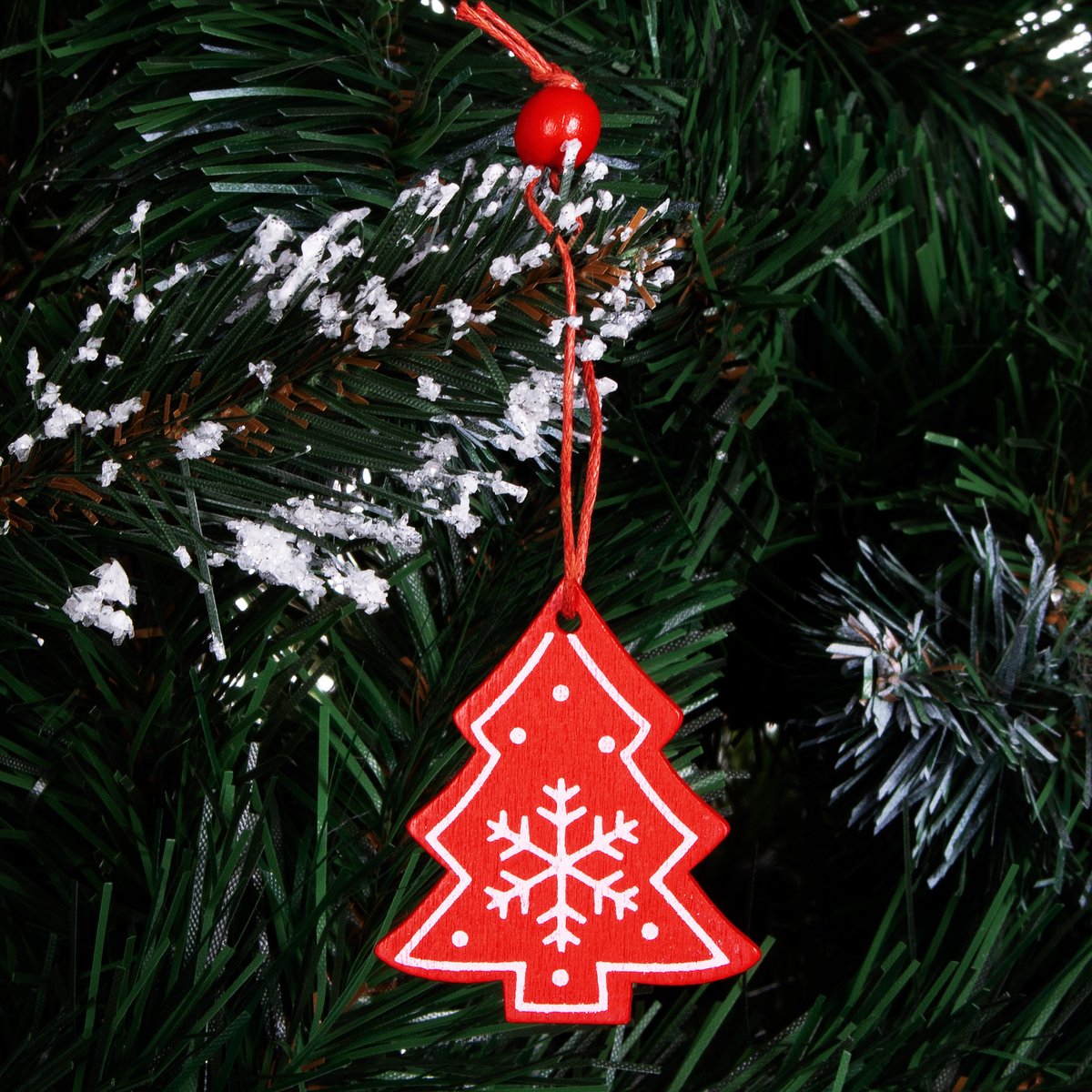 Springos Kersthanger | Kerstbomen | Rood | Hout | 4.5 cm | 3 Stuks