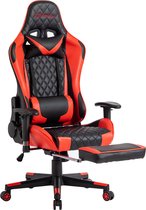 Bol.com FOXSPORT verstelbare gaming chair - PC-bureaustoel met voetsteun - hoogte en helling verstelbaar - met hoofdsteun en len... aanbieding