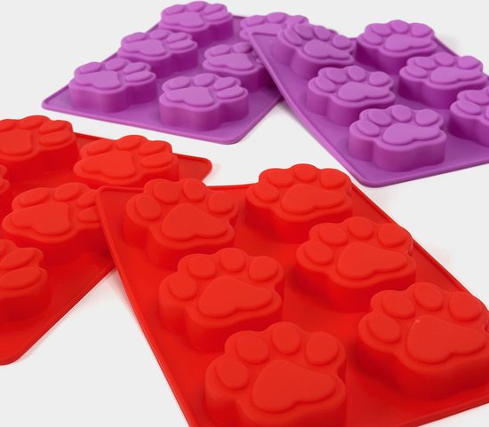 FineGood, Siliconen mallen voor snoep, chocolade, puppy's, hondenpoten en botten, ijsblokjesvorm, koekjesvorm, bakvorm voor het maken van bevroren hondensnoepjes, zeep FineGood, Siliconen mallen voor snoep, chocolade, puppy's, hondenpoten en botten, ijsblokjesvorm, koekjesvorm, bakvorm voor het maken van bevroren hondensnoepjes, zeep
