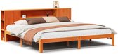 vidaXL - Lit - avec - bibliothèque - sans - matelas - bois de pin - marron lavé - 180x200 - cm