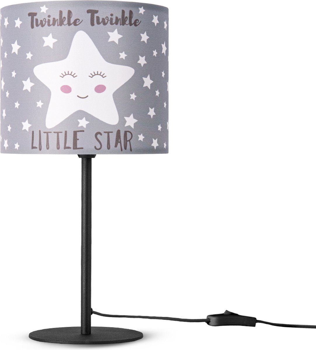 Paco Home-Tafellamp-Grijs-Kinderkamer-Verlichting-Speelkamer-Nachtlamp-Kraam cadeau-Ster