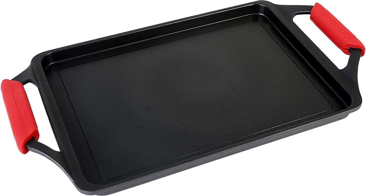 Braadpan van gegoten aluminium 43 x 25 cm - Duurzaam kookgerei Grilplaat