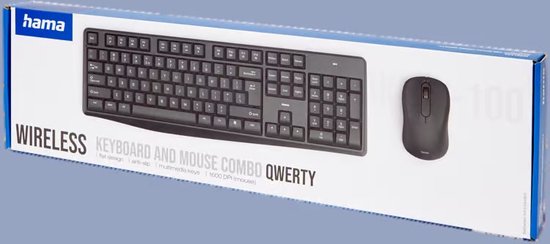 Hama WKM-100 toetsenbord en muisset, zwart, Poolse QWERTY-chip, 2,4 GHz