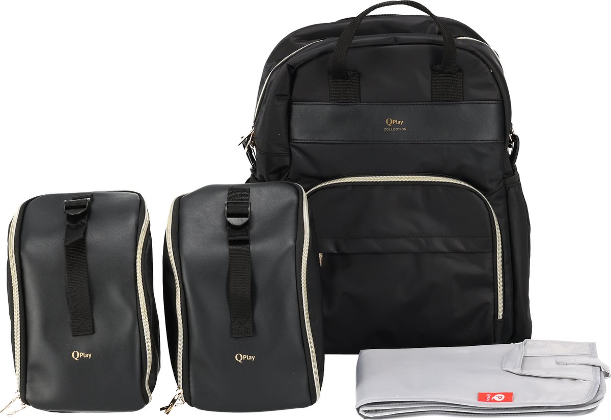 Qplay Luiertas Rugzak - Verzorgingstas Baby Tas - Zwart – foto 7