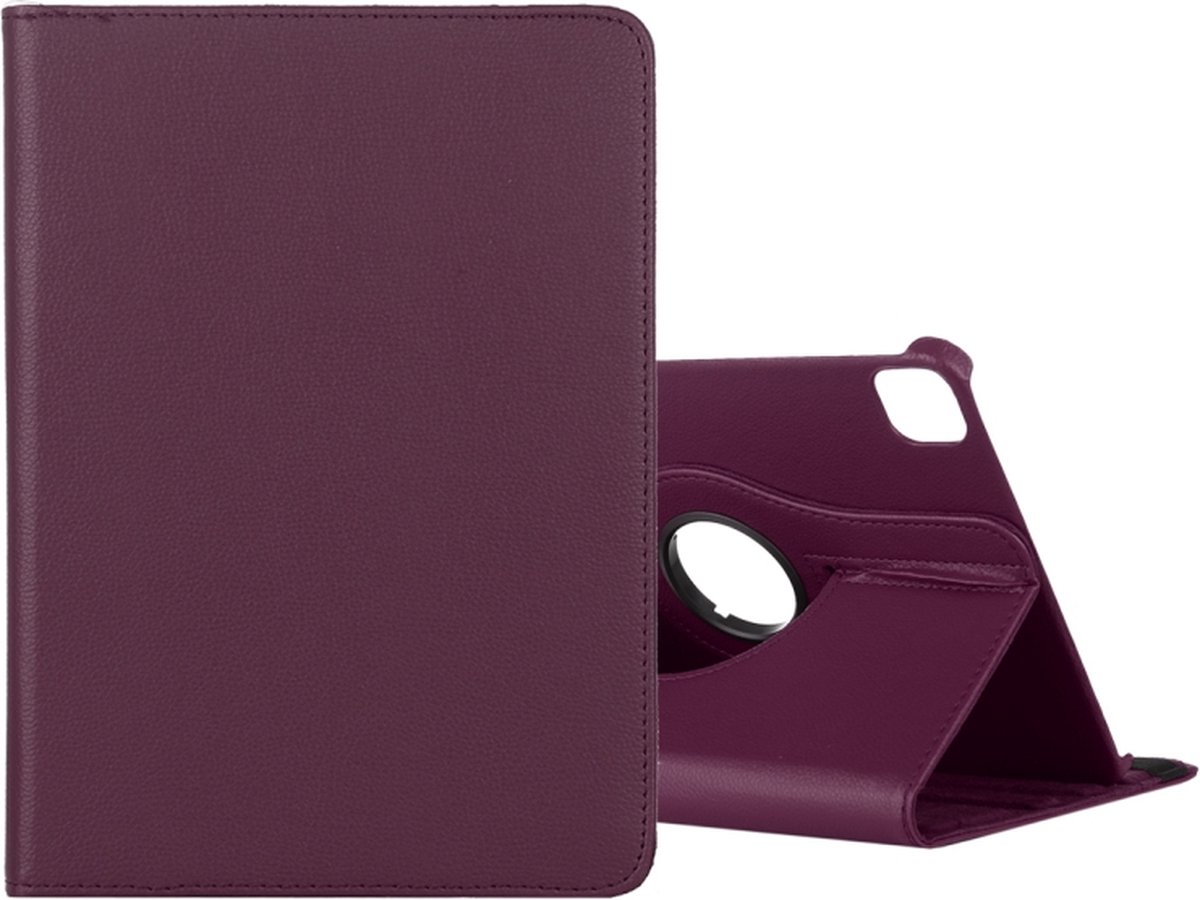 Hoesje Geschikt voor Apple iPad pro 12.9 inch (2020) 360° Draaibare Wallet case /flipcase stand/ hardcover achterzijde/ kleur Paars