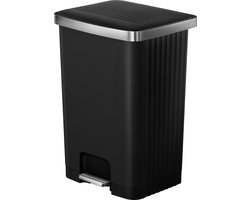 EKO - Hana 2 Pedaalemmer 70 liter - Plastic RVS - Zwart - Softclose