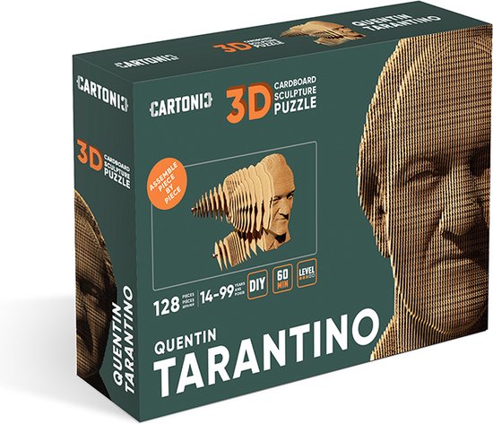 CARTONIC- QUENTIN TARANTINO- Acteur- 3D puzzel- puzzel- DIY- kinderen en volwassenen- films- decoratie