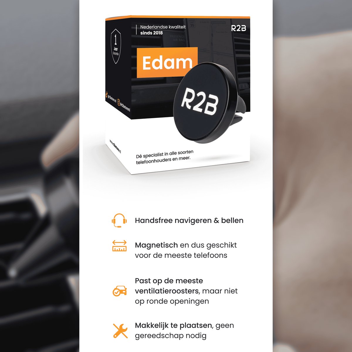 R2B Magnetische Telefoonhouder Auto Ventilatie - Telefoonhouders Auto - Gsm Houder Auto - Mobiel Houder Auto - Autohouder - Telefoon Houder Magneet - Auto Telefoonhouder - Phone Holder Car – foto 7