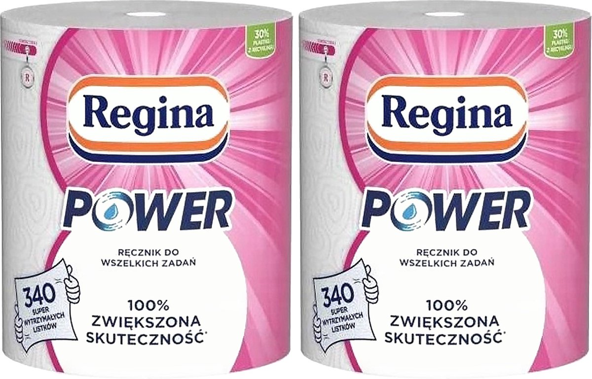 Regina papieren handdoek voor huishoudelijke reiniging POWER 2 rollen, PZH goedgekeurd