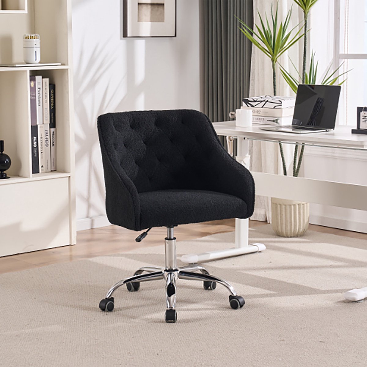 Fauteuil Velours Avec Pieds Or - Dossier Haut, Confort Ergonomique, Chaise Bureau Ou Lecture, Capacité 136kg