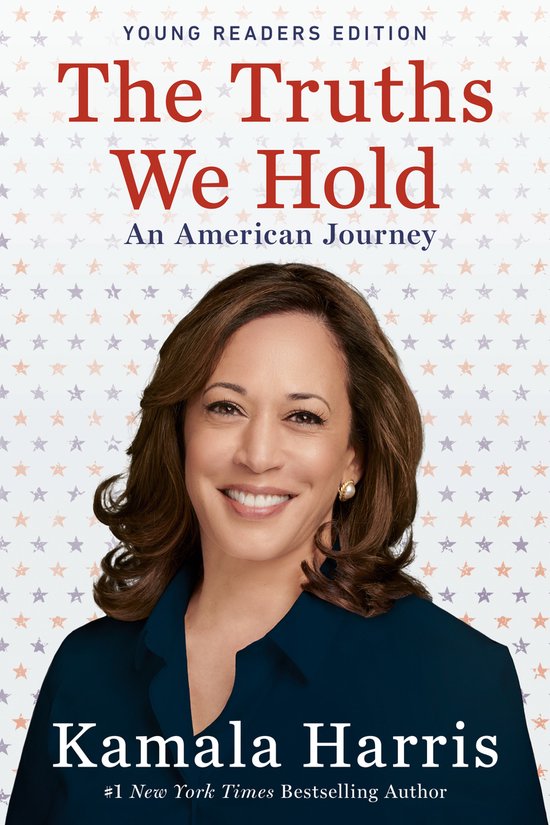 Couverture de livre avec Kamala Harris souriante, titrée "The Truths We Hold - An American Journey" et "Young Readers Edition".