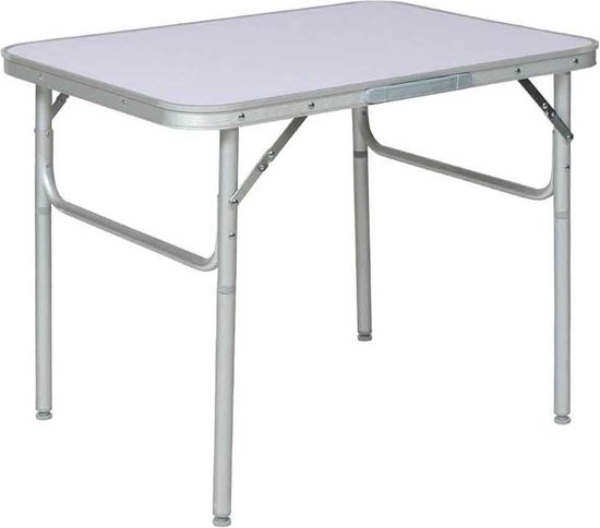 BAKAJI Tafel voor camper, camping, picknick, aluminium, tafelblad, verstelbare poten in 2 hoogtes 25/50 cm, opvouwbaar in koffer voor strand of tuin (60 x 45 x 50 cm