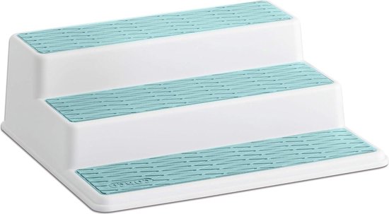 Foto: Keukenkast organizer met 3 niveaus antislip 10 inch wit aqua keukenkast organizer