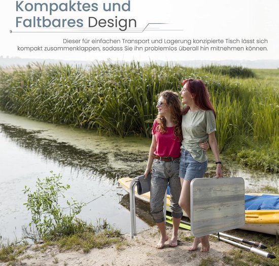 Opklapbare campingtafel voor buiten - Aluminium met MDF-tafelblad — afbeelding 4